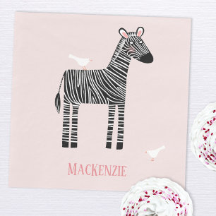 Cute Zebra roze Party Servet