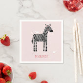 Cute Zebra roze Party Servet (Insitu)