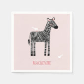 Cute Zebra roze Party Servet (Voorkant)