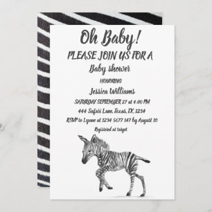 Cute Zebra Safari Oerwoud Animal Baby boy Kaart