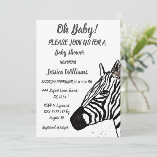 Cute Zebra Safari Oerwoud patroon Animal Baby boy  Kaart (Staand voorkant)