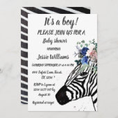 Cute Zebra Safari Oerwoud patroon Animal Baby boy Kaart (Voorkant / Achterkant)