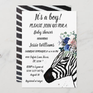 Cute Zebra Safari Oerwoud patroon Animal Baby boy Kaart