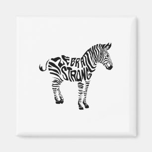 Cute Zebra Strong Ehlers Danlos Syndrome Awareness Magneet