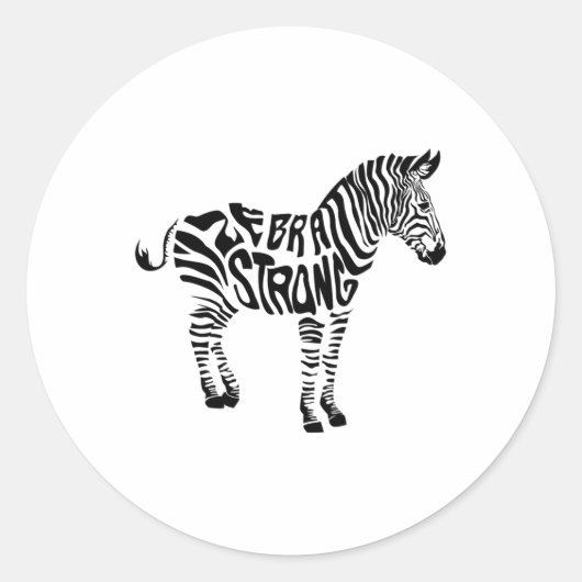 Cute Zebra Strong Ehlers Danlos Syndrome Awareness Ronde Sticker (Voorkant)
