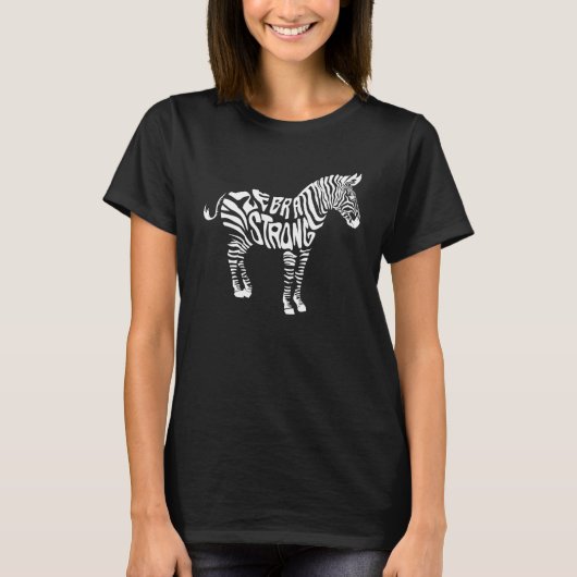 Cute Zebra Strong Ehlers Danlos Syndrome Awareness T-shirt (Voorkant)