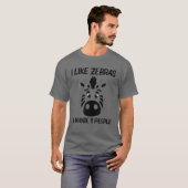 Cute Zebra voor mannen Zwart wit gestreept papier  T-shirt (Voorkant volledig)