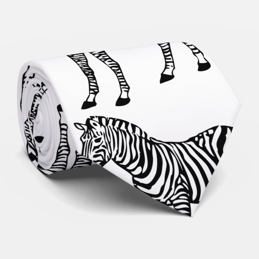 Cute Zebra Wildlife Animal Stropdas (Opgerold)