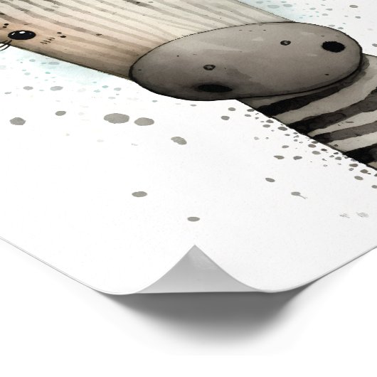 Cute zebraprint  poster (Hoek)