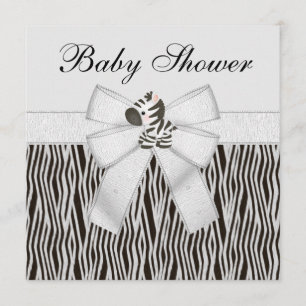 Cute Zebras & Animal Print Baby shower Kaart