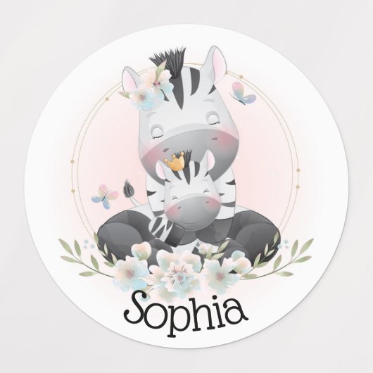 Cute Zebras Labels (Design 2)