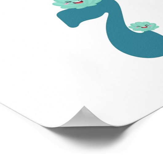 Cute Zee Animals Number Neursery Education Poster (Hoek)