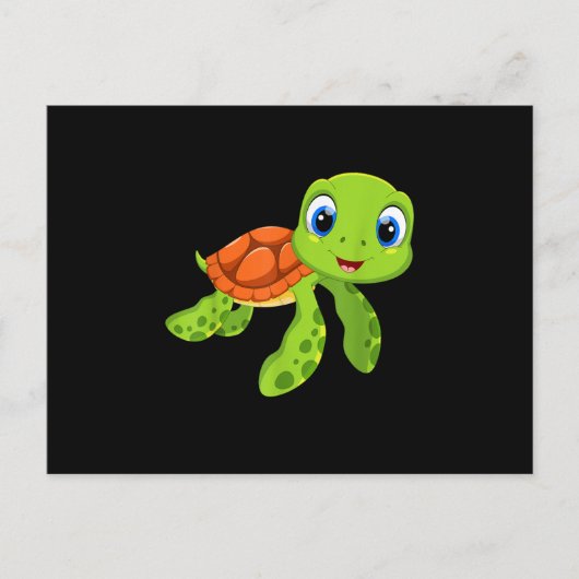 Cute Zee Baby Turtle Gift Aankondigingskaart (Voorkant)