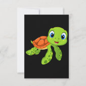 Cute Zee Baby Turtle Gift Bedankkaart (Voorkant)