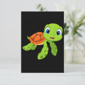 Cute Zee Baby Turtle Gift Bedankkaart (Staand voorkant)