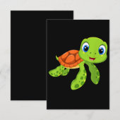 Cute Zee Baby Turtle Gift Bedankkaart (Voorkant / Achterkant)