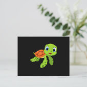 Cute Zee Baby Turtle Gift Briefkaart (Staand voorkant)
