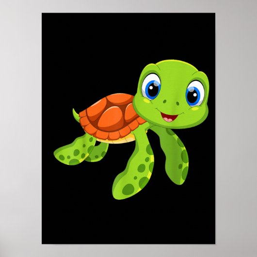 Cute Zee Baby Turtle Gift Poster (Voorkant)