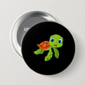 Cute Zee Baby Turtle Gift Ronde Button 7,6 Cm (Voorkant /achterkant)