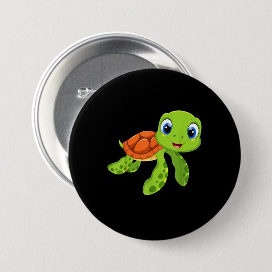 Cute Zee Baby Turtle Gift Ronde Button 7,6 Cm (Voorkant /achterkant)