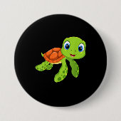 Cute Zee Baby Turtle Gift Ronde Button 7,6 Cm (Voorkant)