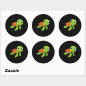 Cute Zee Baby Turtle Gift Ronde Sticker (Vel)