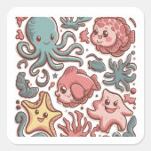 Cute Zee creaties Vierkante Sticker (Voorkant)