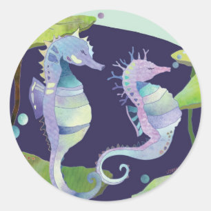 Cute Zee Horse Couple Ronde Sticker