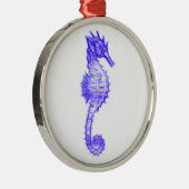 Cute Zee Horse Marine Animal Gift Metalen Ornament (Rechts)