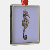 Cute Zee Horse Marine Animal Gift Metalen Ornament (Rechts)