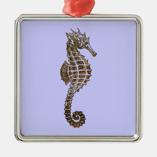 Cute Zee Horse Marine Animal Gift Metalen Ornament (Voorkant)