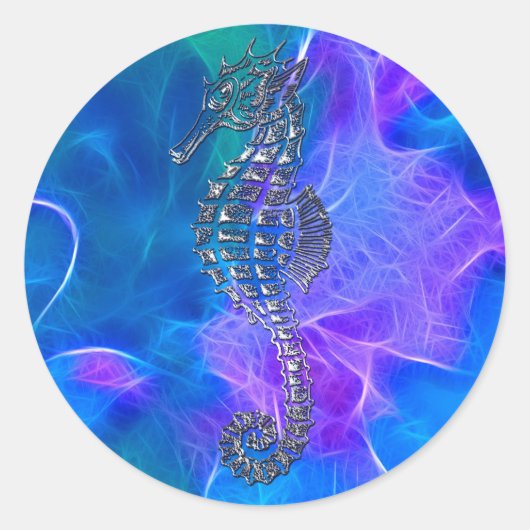 Cute Zee Horse Marine Animal Gift Ronde Sticker (Voorkant)