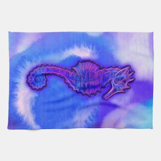 Cute Zee Horse Marine Animal Gift Theedoek (Horizontaal)