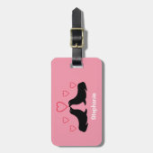 Cute Zee Lions Girly Name Pink Bagagelabel (Voorkant verticaal)