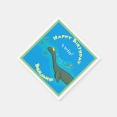 Cute zee monster plesiosaur cartoon illustratie servet (Hoek)