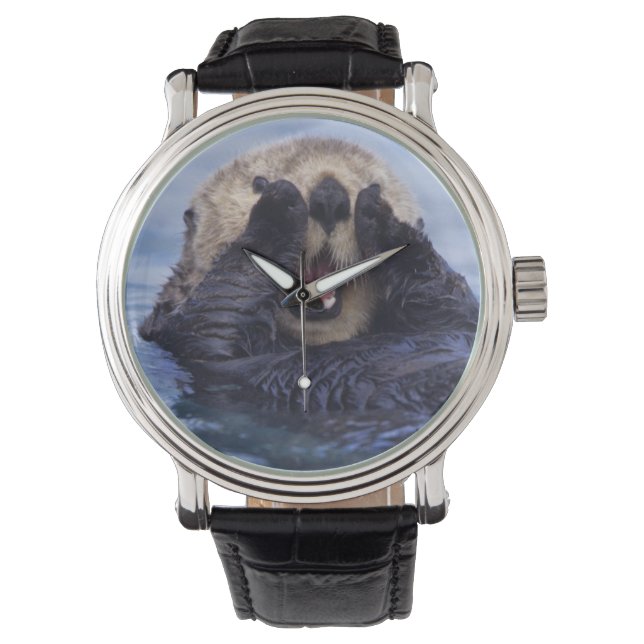 Cute Zee Otter | Alaska, Verenigde Staten Horloge (Voorkant)
