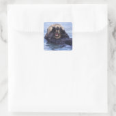 Cute Zee Otter | Alaska, Verenigde Staten Vierkante Sticker (Tas)