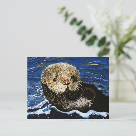 Cute Zee Otter Briefkaart (Staand voorkant)