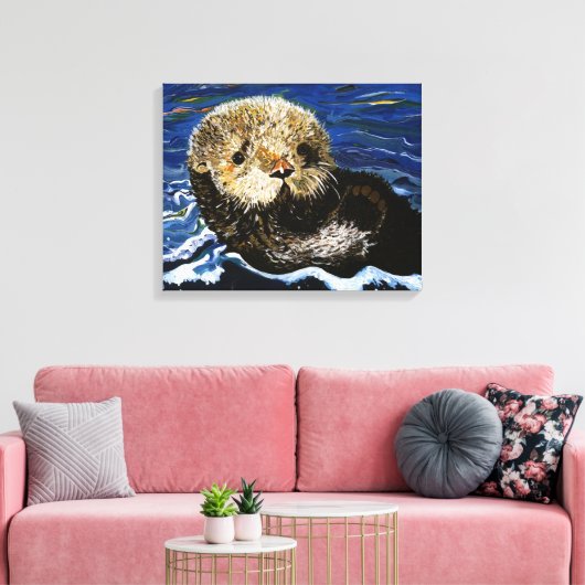 Cute Zee Otter Canvas Afdruk (Insitu (Woonkamer))