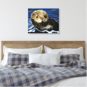 Cute Zee Otter Canvas Afdruk (Insitu (Slaapkamer))