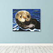 Cute Zee Otter Canvas Afdruk (Insitu (Houten vloer))