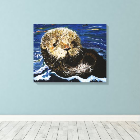 Cute Zee Otter Canvas Afdruk (Insitu (Houten vloer))