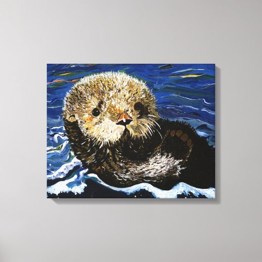 Cute Zee Otter Canvas Afdruk (Voorkant)
