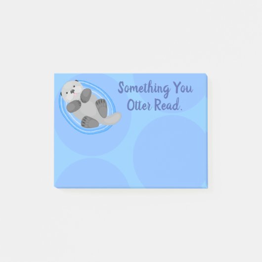 Cute zee otter cartoon illustratie post-it notes (Voorkant)