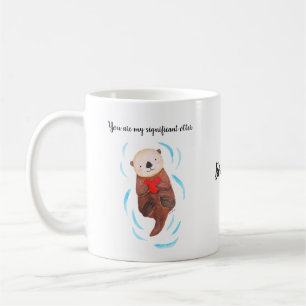 Cute Zee Otter Custom Name Gift for Wife/Husband Koffiemok