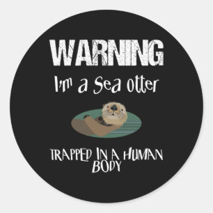 Cute Zee Otter Halloween Easy Lazy Costume Gag Pa Ronde Sticker