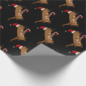 Cute Zee Otter in Santa Hat-kerstCartoon Cadeaupapier (Hoek)
