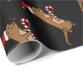 Cute Zee Otter in Santa Hat-kerstCartoon Cadeaupapier (Rol Hoek)