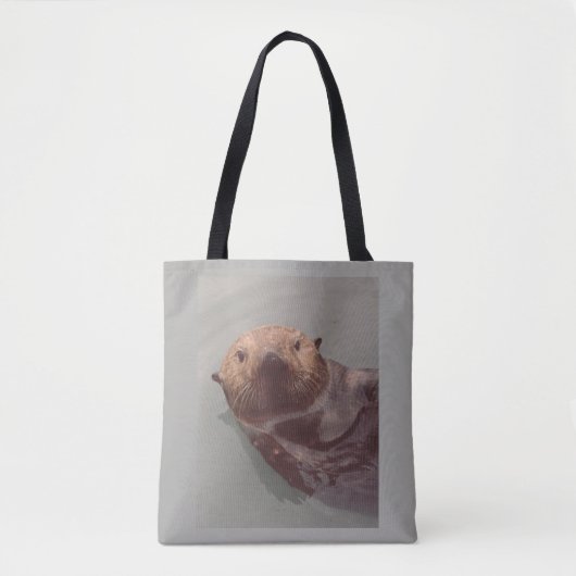 Cute Zee Otter Ocean Uitzicht Swimming Design Tote Bag (Voorkant)