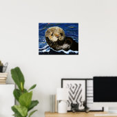 Cute Zee Otter Poster (Thuiskantoor)